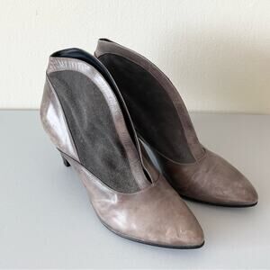 Day Birger et Mikkelsen Leather Ankle Booties Gray Brown Woman size 38